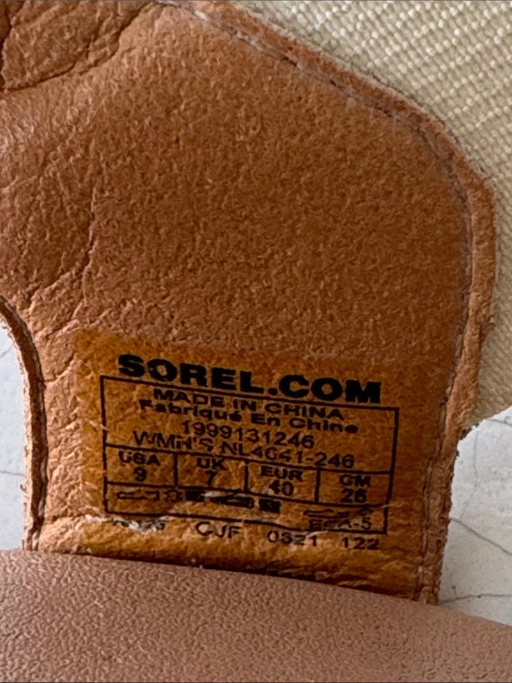 Sorel CAMERON Platform Slingback Honest Beige/Chalk Color Leather Textile Size 9